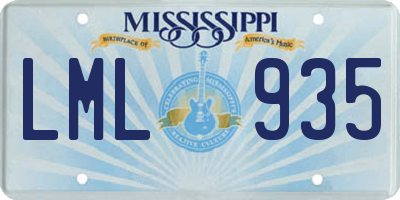MS license plate LML935