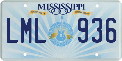 MS license plate LML936