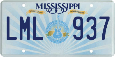 MS license plate LML937
