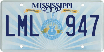 MS license plate LML947