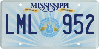 MS license plate LML952