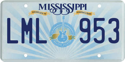 MS license plate LML953