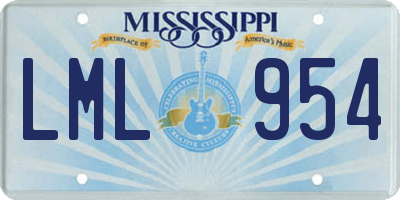 MS license plate LML954