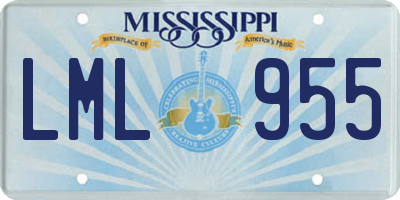 MS license plate LML955