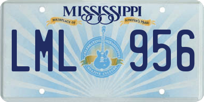 MS license plate LML956