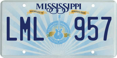 MS license plate LML957