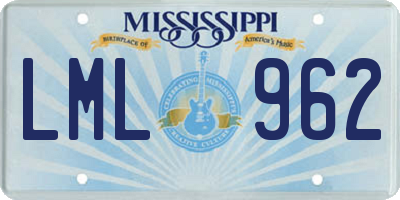 MS license plate LML962