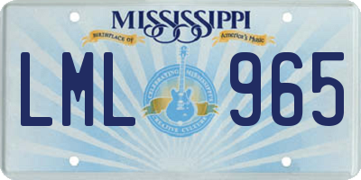 MS license plate LML965