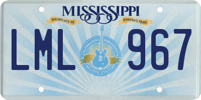 MS license plate LML967