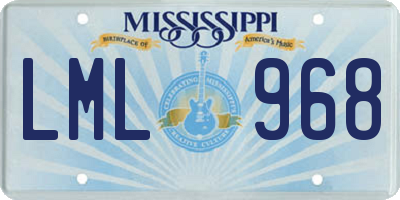 MS license plate LML968