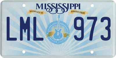 MS license plate LML973