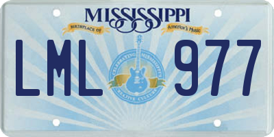 MS license plate LML977