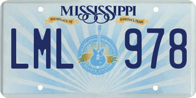 MS license plate LML978