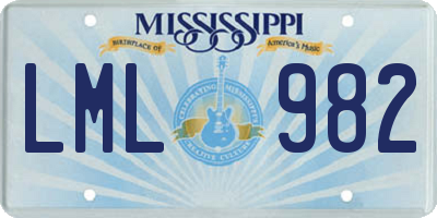MS license plate LML982