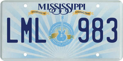 MS license plate LML983