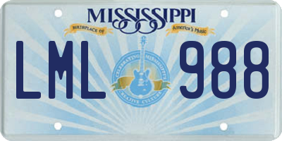 MS license plate LML988