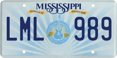 MS license plate LML989