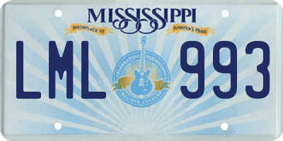 MS license plate LML993