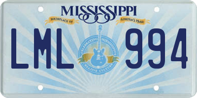 MS license plate LML994