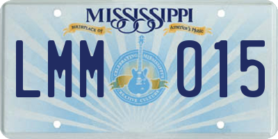 MS license plate LMM015