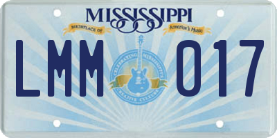 MS license plate LMM017