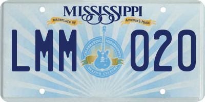 MS license plate LMM020