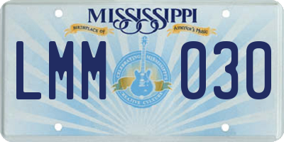MS license plate LMM030