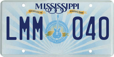 MS license plate LMM040