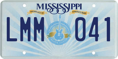 MS license plate LMM041