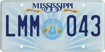 MS license plate LMM043