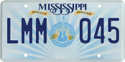 MS license plate LMM045