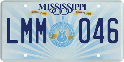 MS license plate LMM046