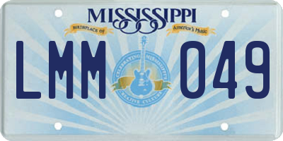 MS license plate LMM049