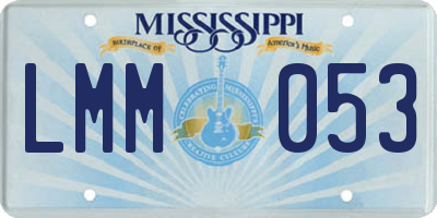 MS license plate LMM053