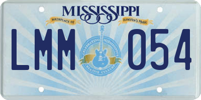 MS license plate LMM054