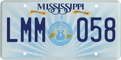 MS license plate LMM058