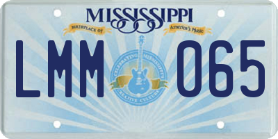 MS license plate LMM065