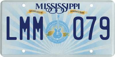 MS license plate LMM079