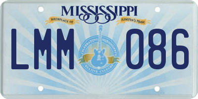 MS license plate LMM086