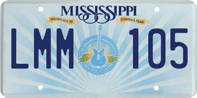 MS license plate LMM105
