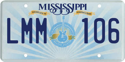 MS license plate LMM106