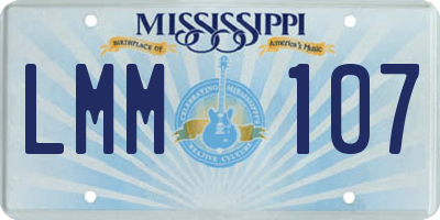 MS license plate LMM107