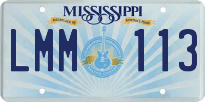 MS license plate LMM113
