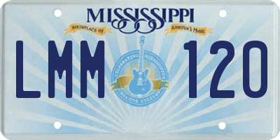 MS license plate LMM120