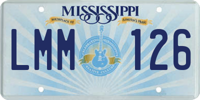 MS license plate LMM126
