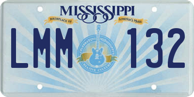 MS license plate LMM132