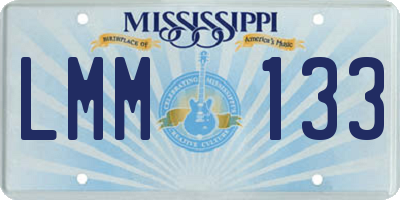 MS license plate LMM133
