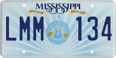MS license plate LMM134