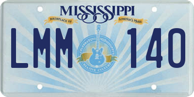 MS license plate LMM140