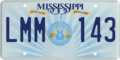 MS license plate LMM143